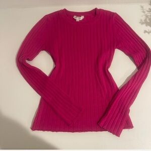 Women's Pink Ribbed Top
